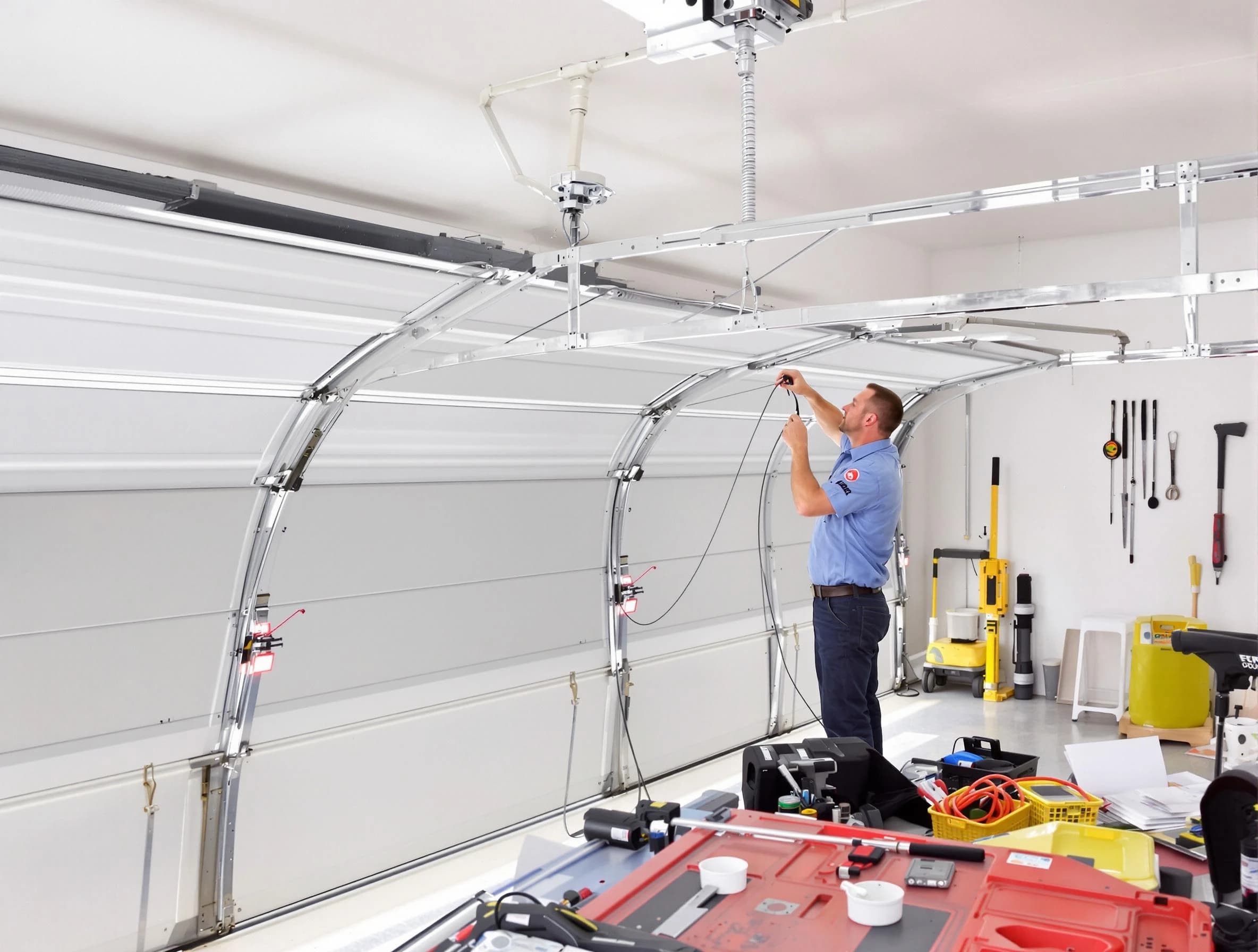 Garage door cable repair service by Belmont Garage Door Repair in Belmont