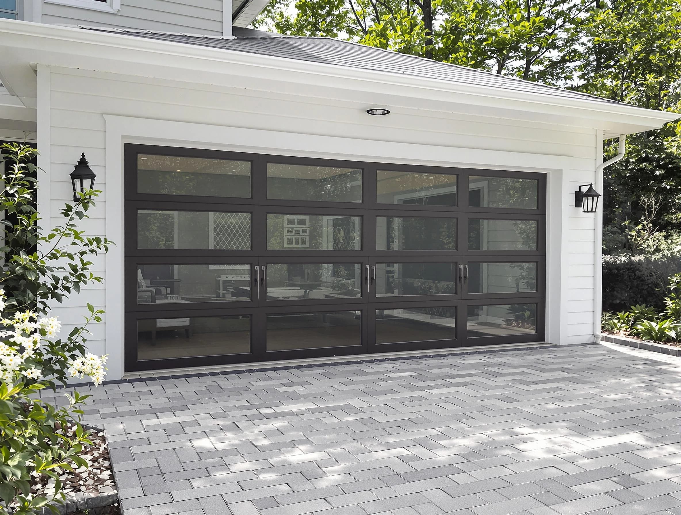 Belmont Garage Door Repair design specialist presenting custom garage door options to Belmont homeowner