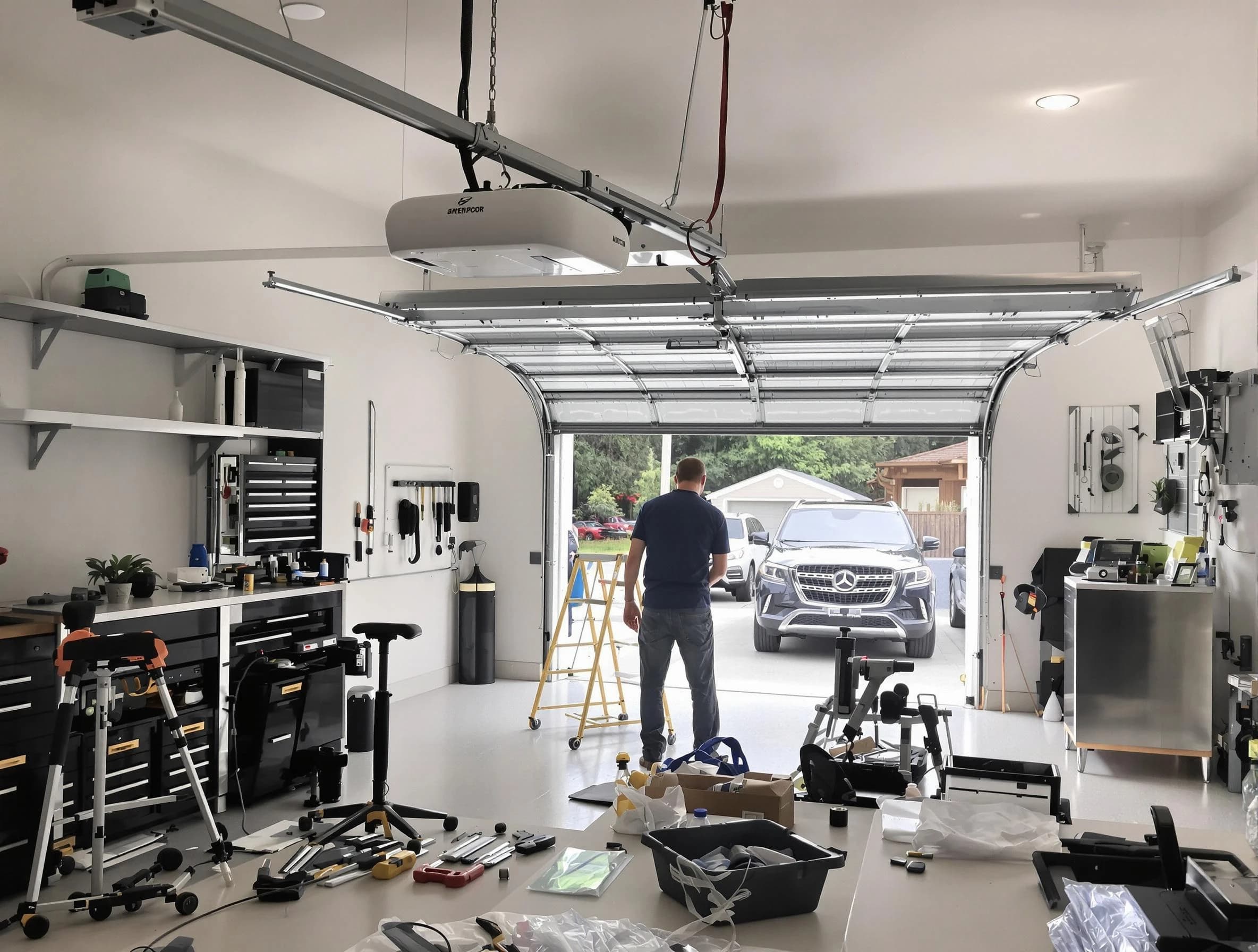 Garage door opener installation by Belmont Garage Door Repair in Belmont