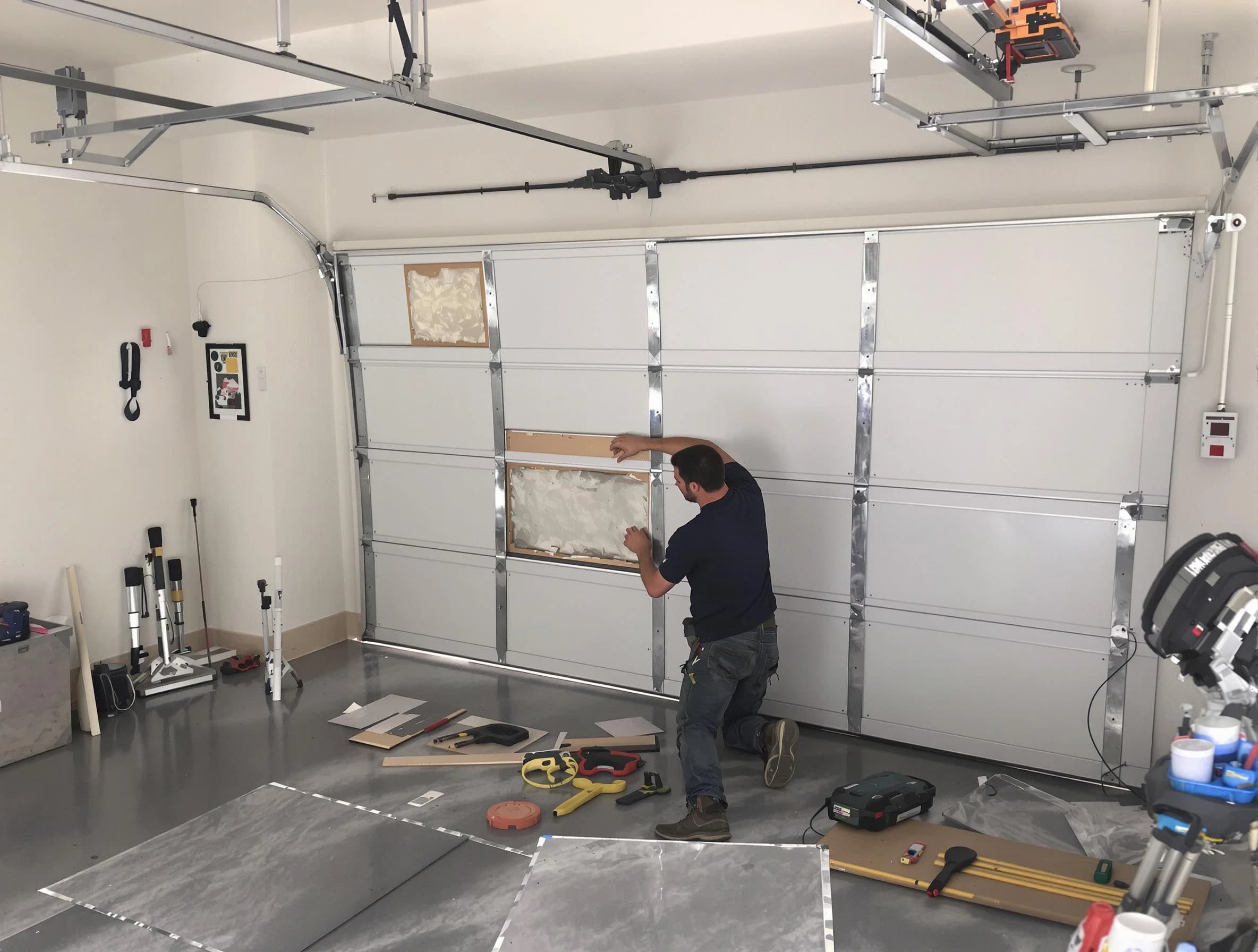 Garage Door Panel Repair in Belmont