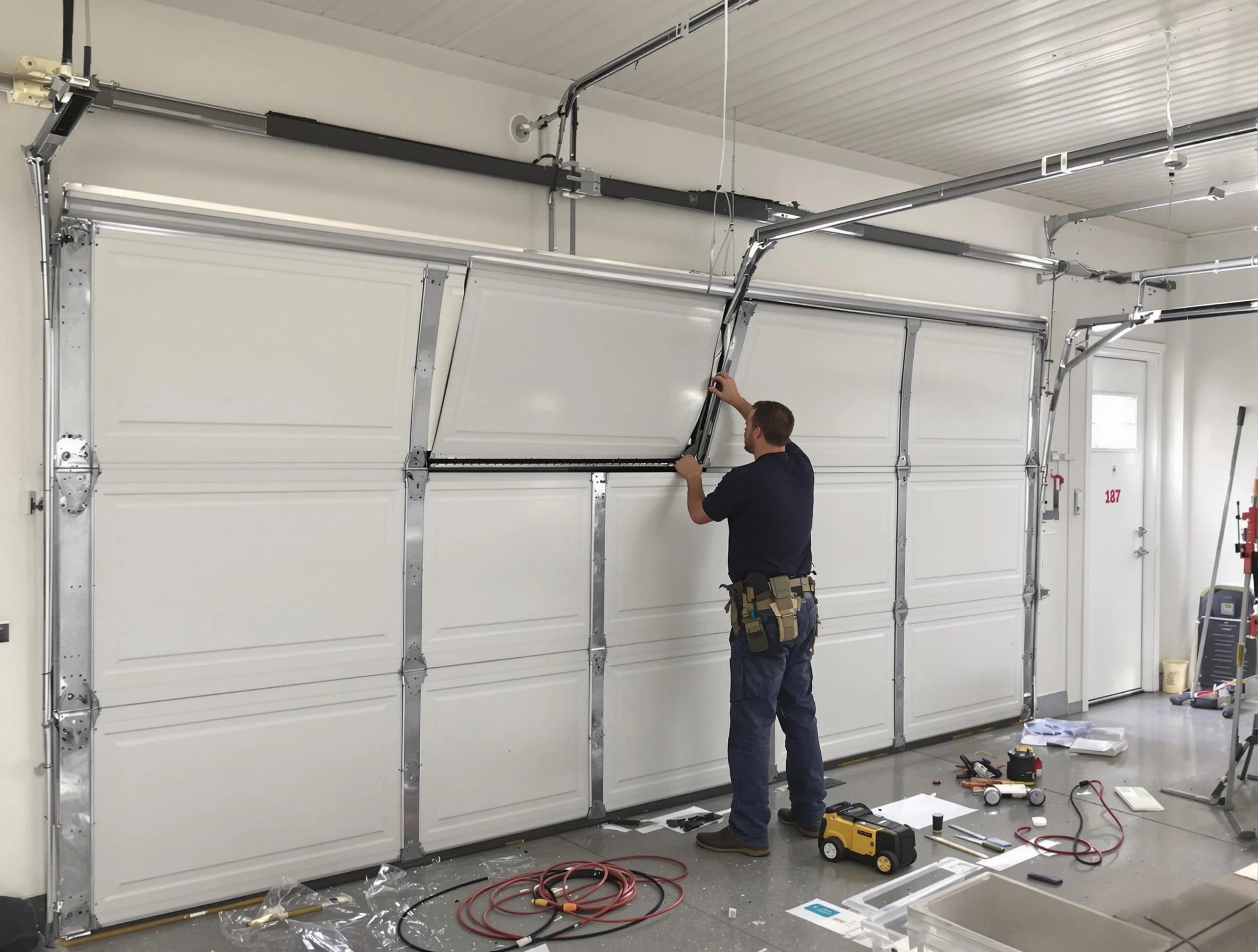 Garage Door Section Replacement in Belmont